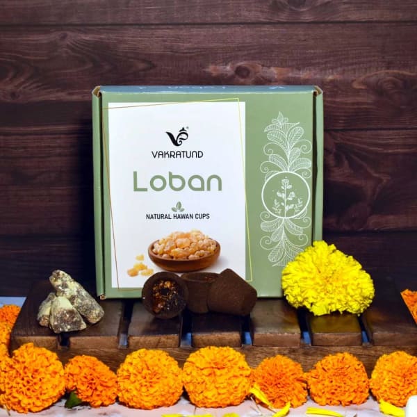 VAKRATUND Loban Sambhrani Natural Havan Cups – 12 Pcs