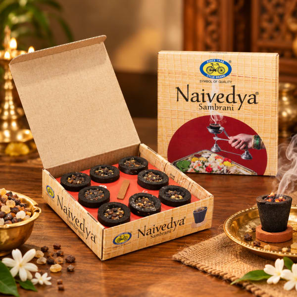 Pure Naivedya Sambrani Dhoop Cups (Pack of 12) – Traditional Fragrance for Daily Pooja, Meditation & Havan