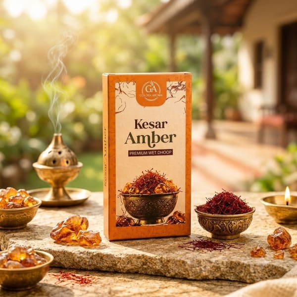 Golden Aroma Kesar Amber Premium Wet Dhoop Sticks