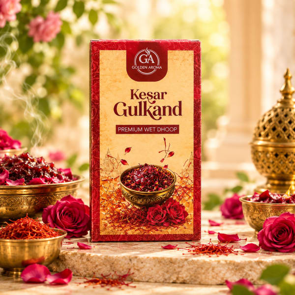Golden Aroma Kesar Gulkand Premium Wet Dhoop Sticks