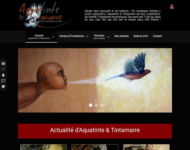 Miniature de la page d'accueil du site Aquatinte & Tintamarre