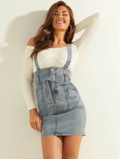denim skirt overall
