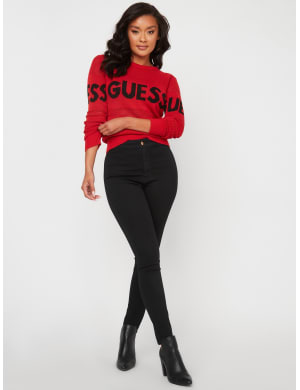 Frankie mesh logo sweater top