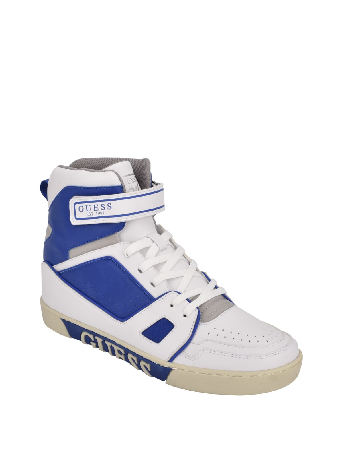 guess white high top sneakers