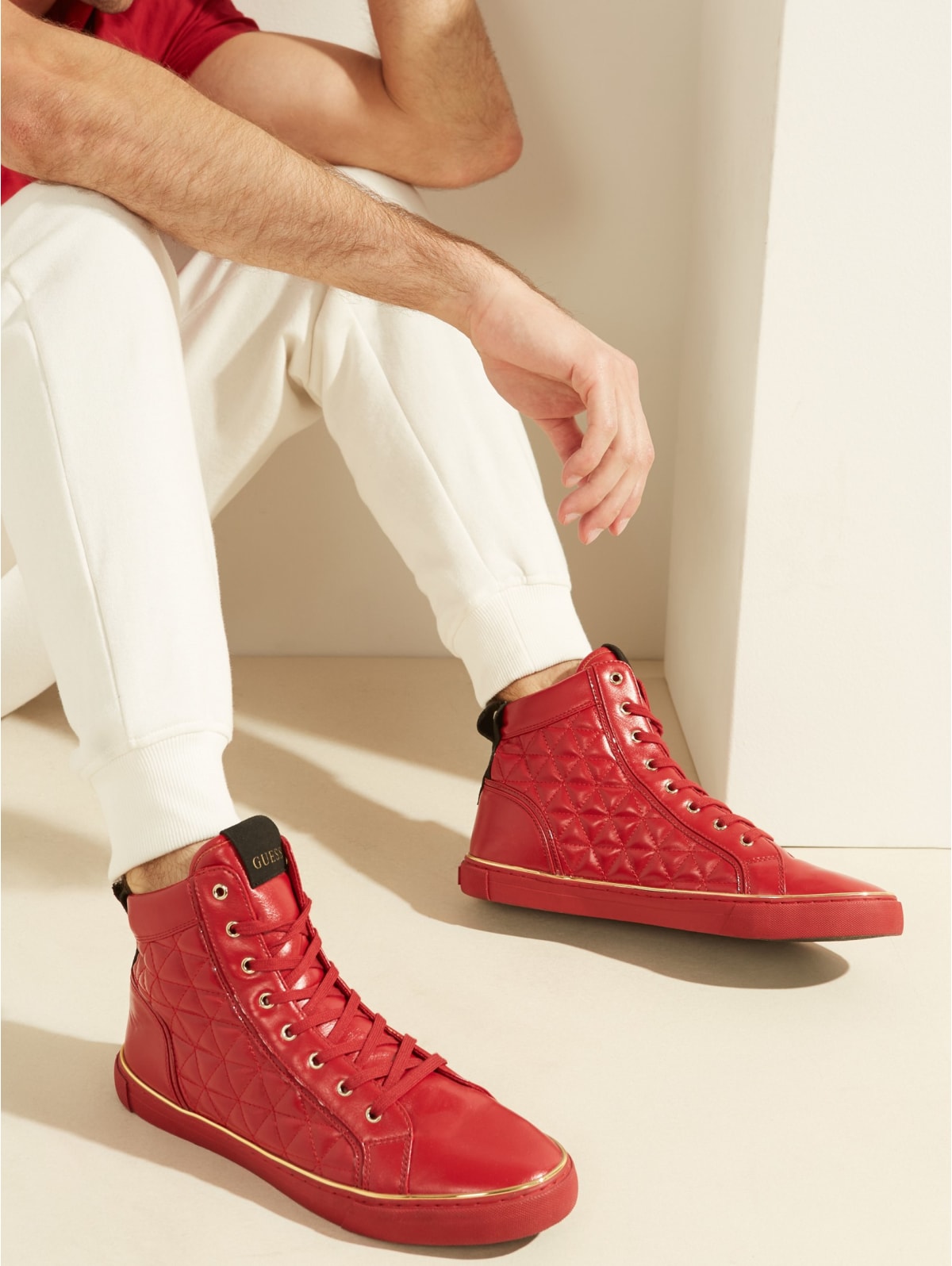 red high top sneakers
