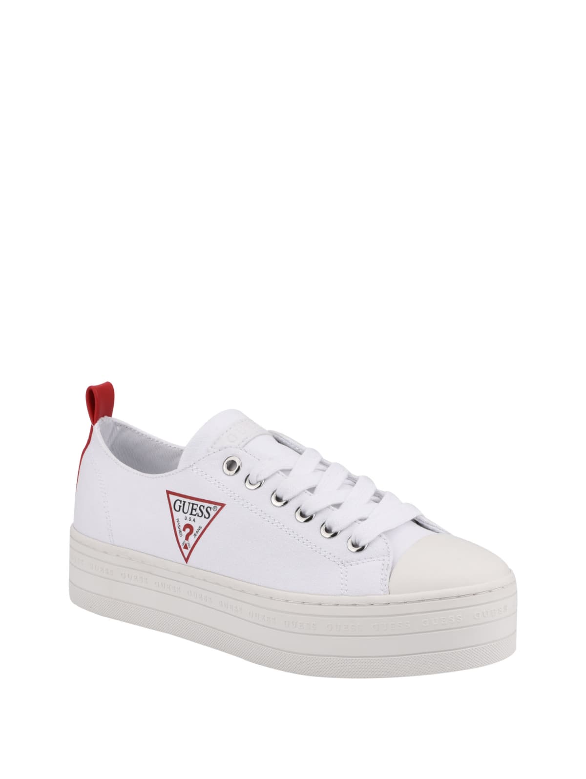 guess white platform sneakers