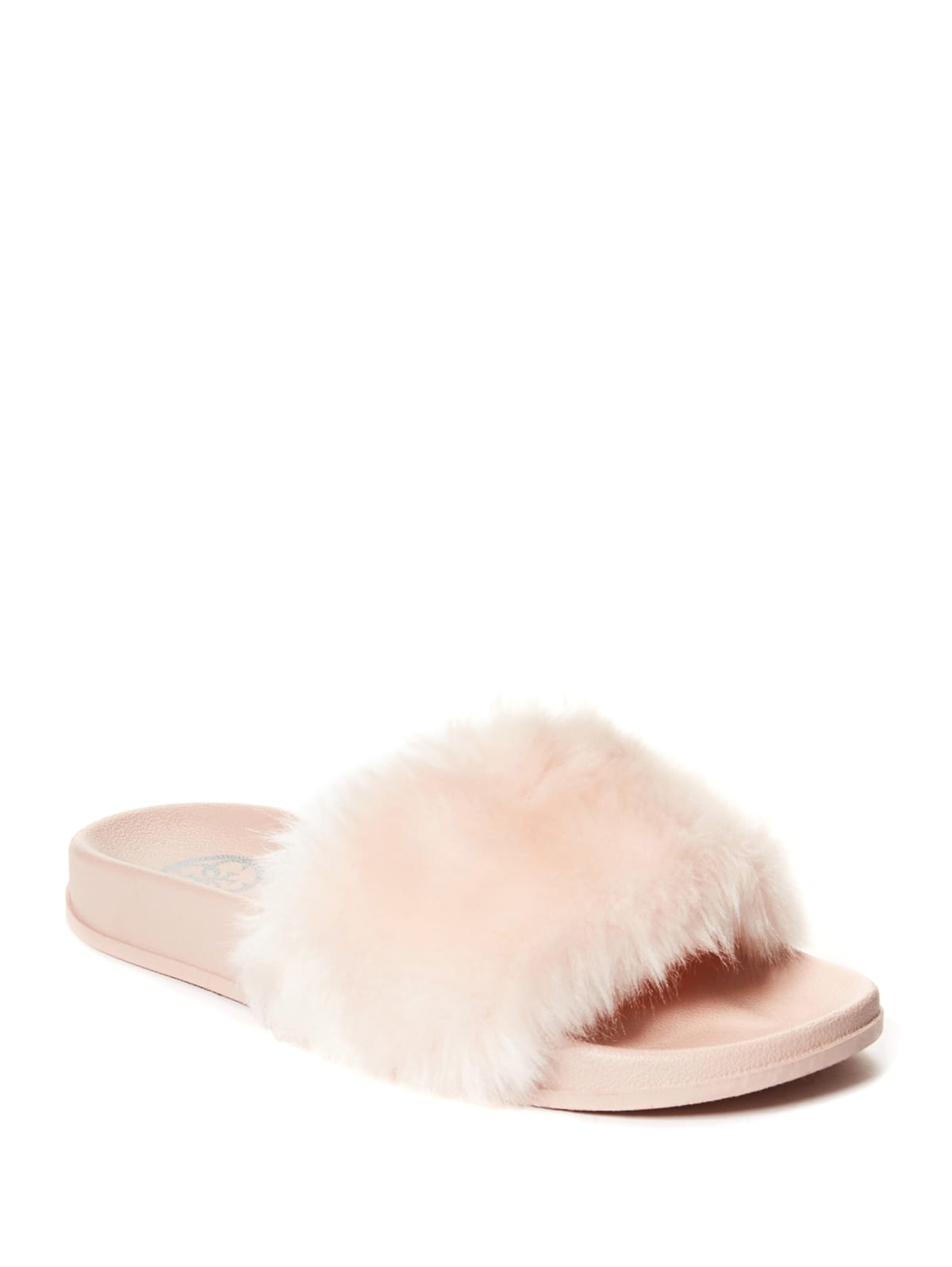 pink fur sandals