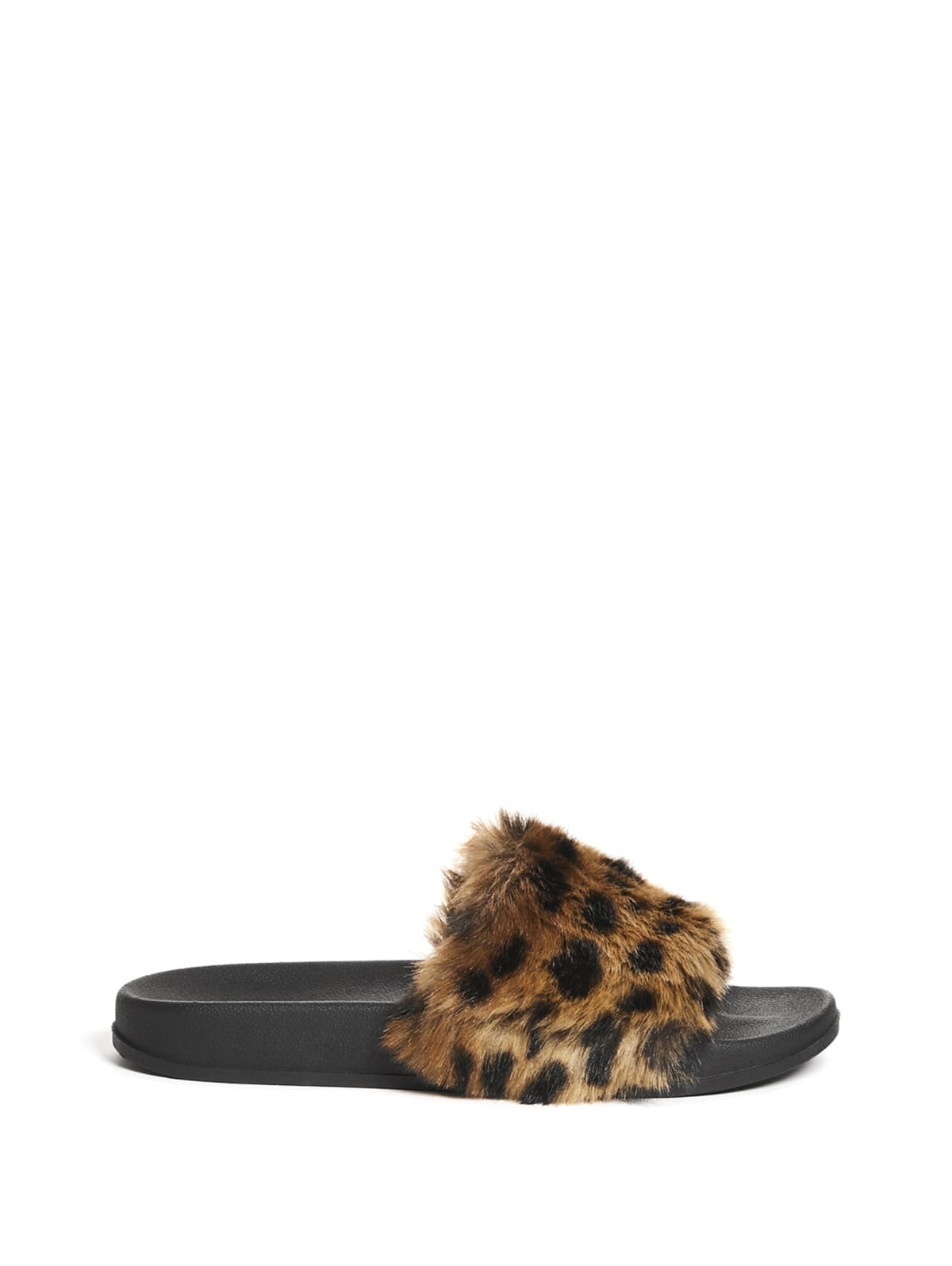 guess fur slide sandals