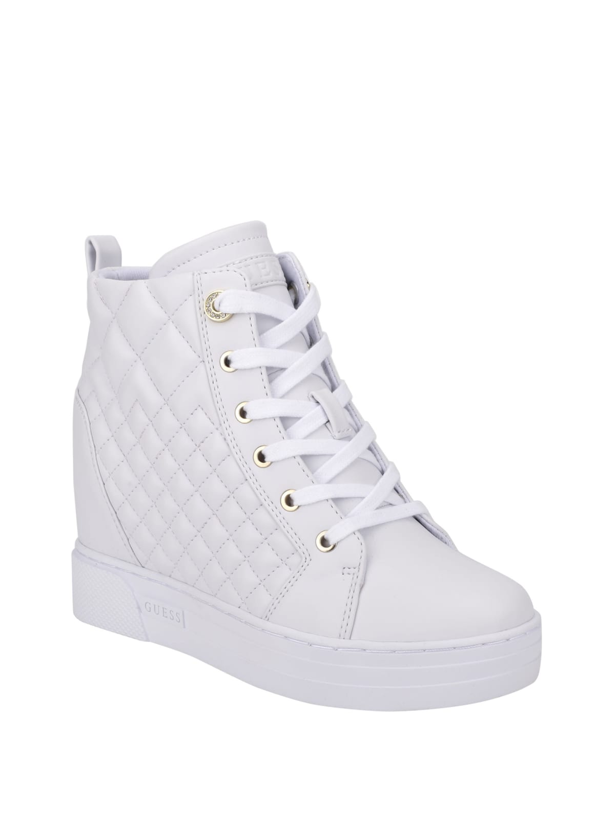 white quilted sneakers