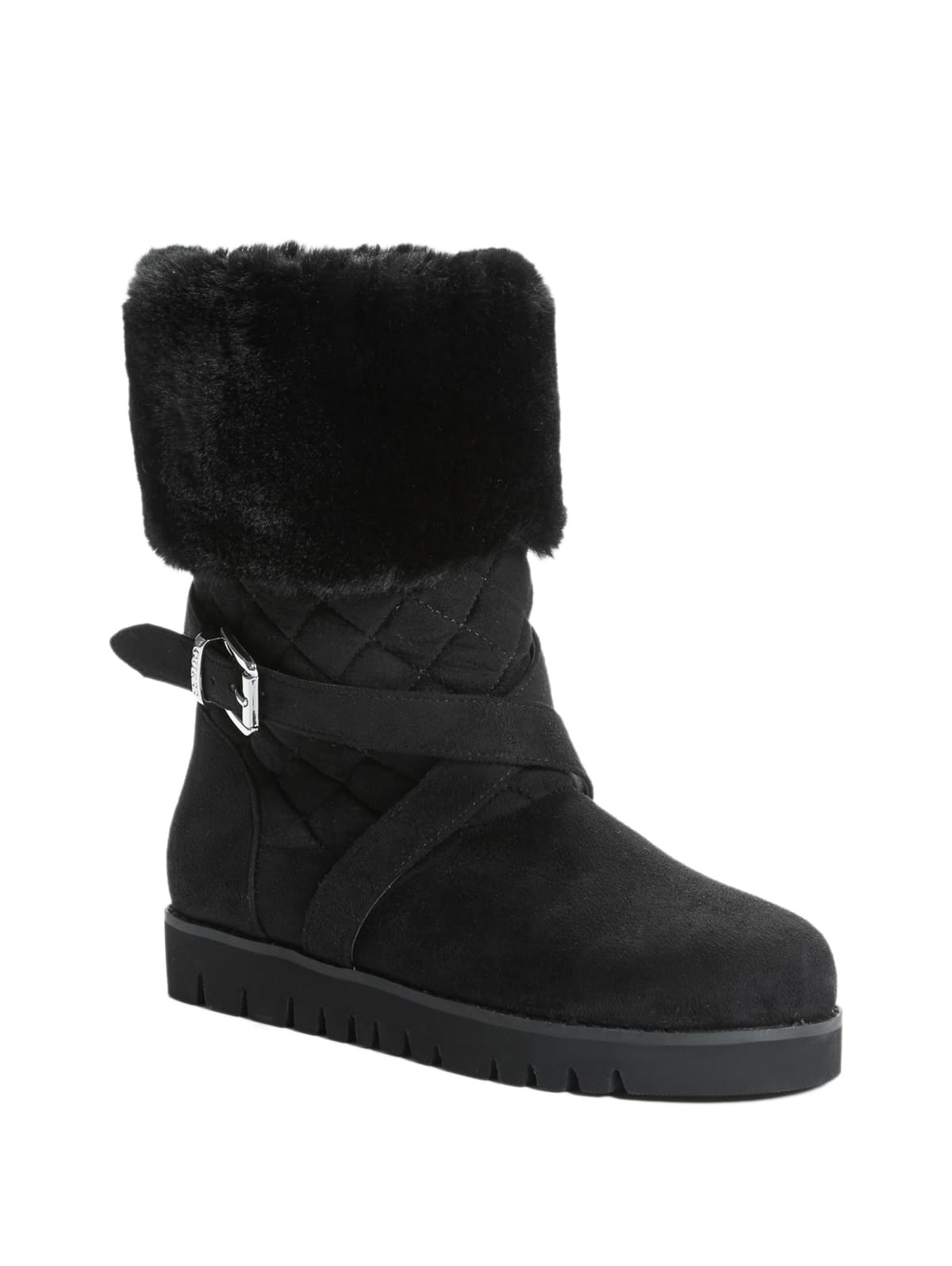 boots with faux fur trim