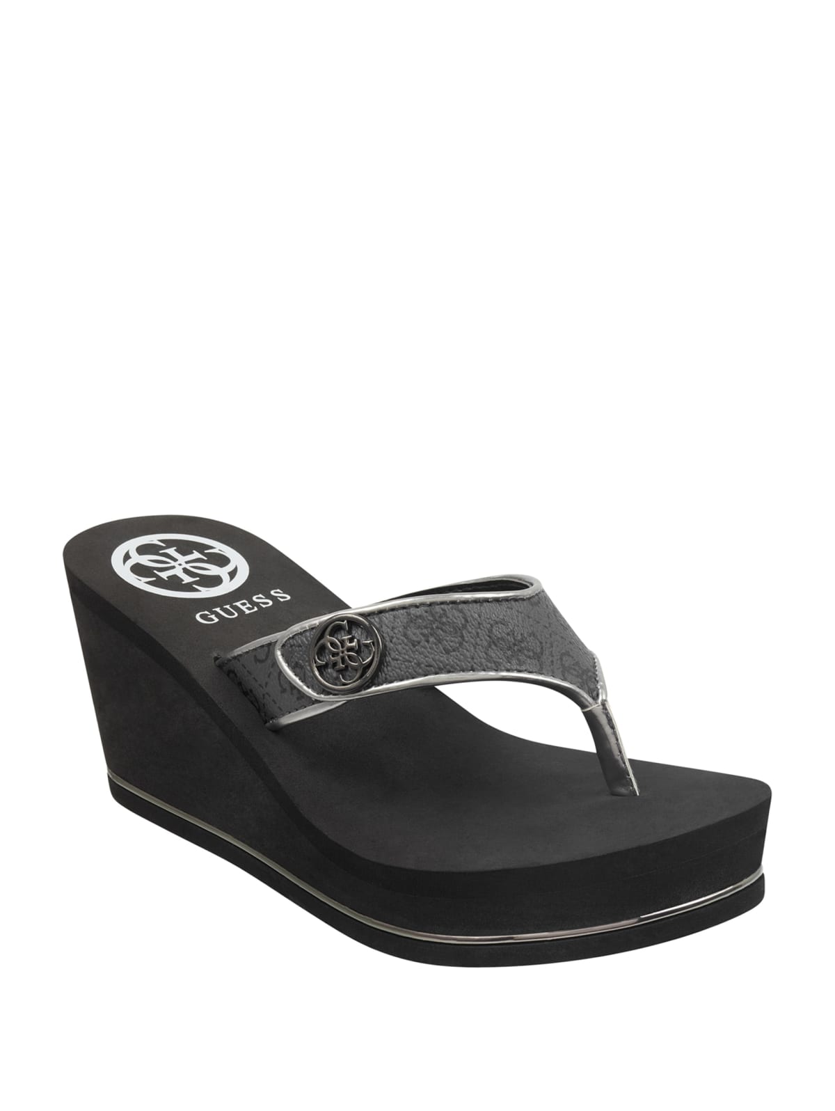 guess black flip flops