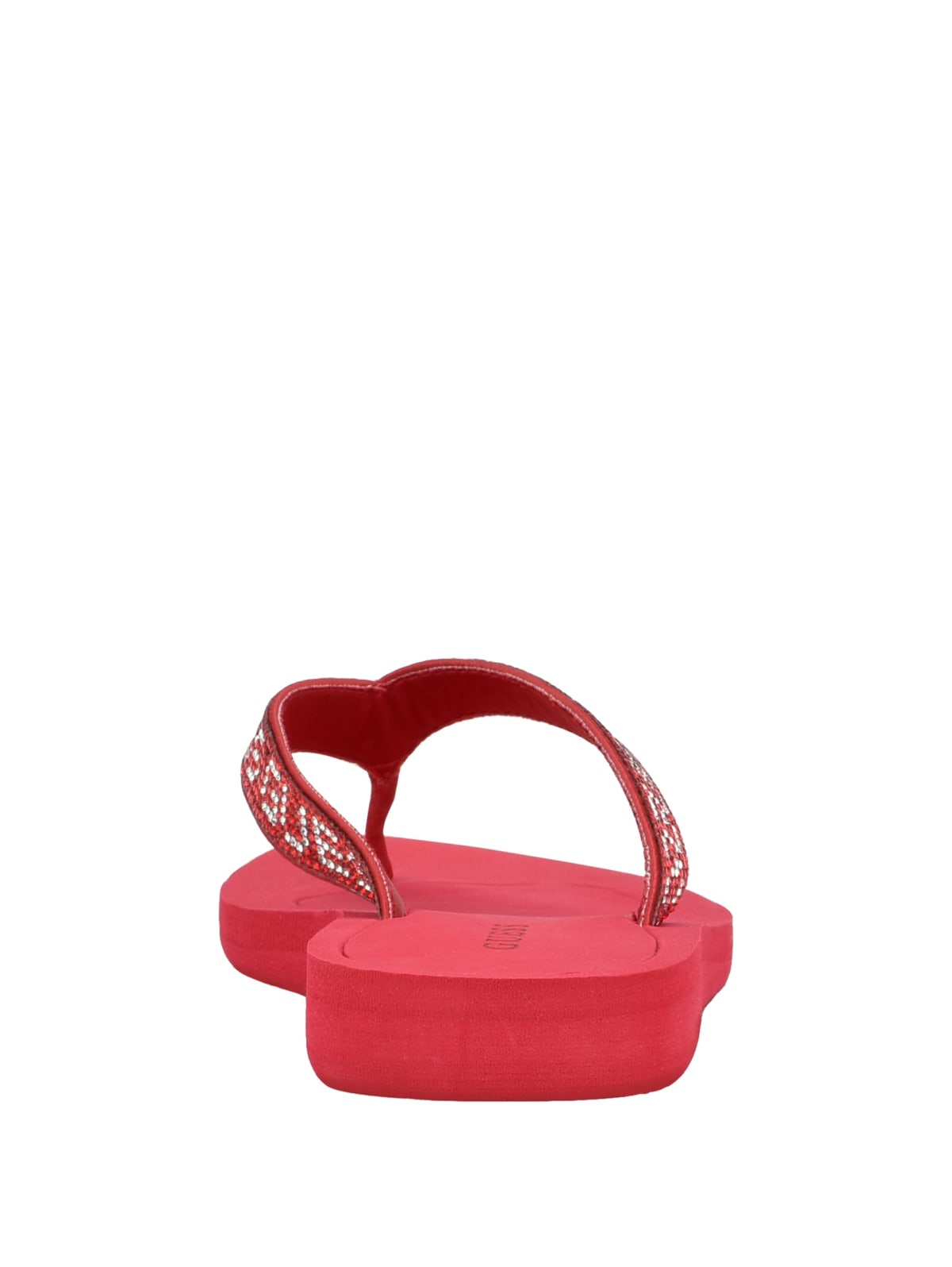 red guess flip flops