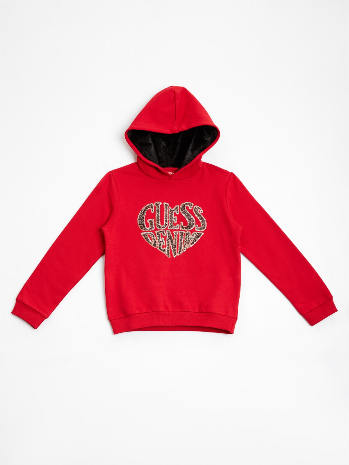 guess red hoodie