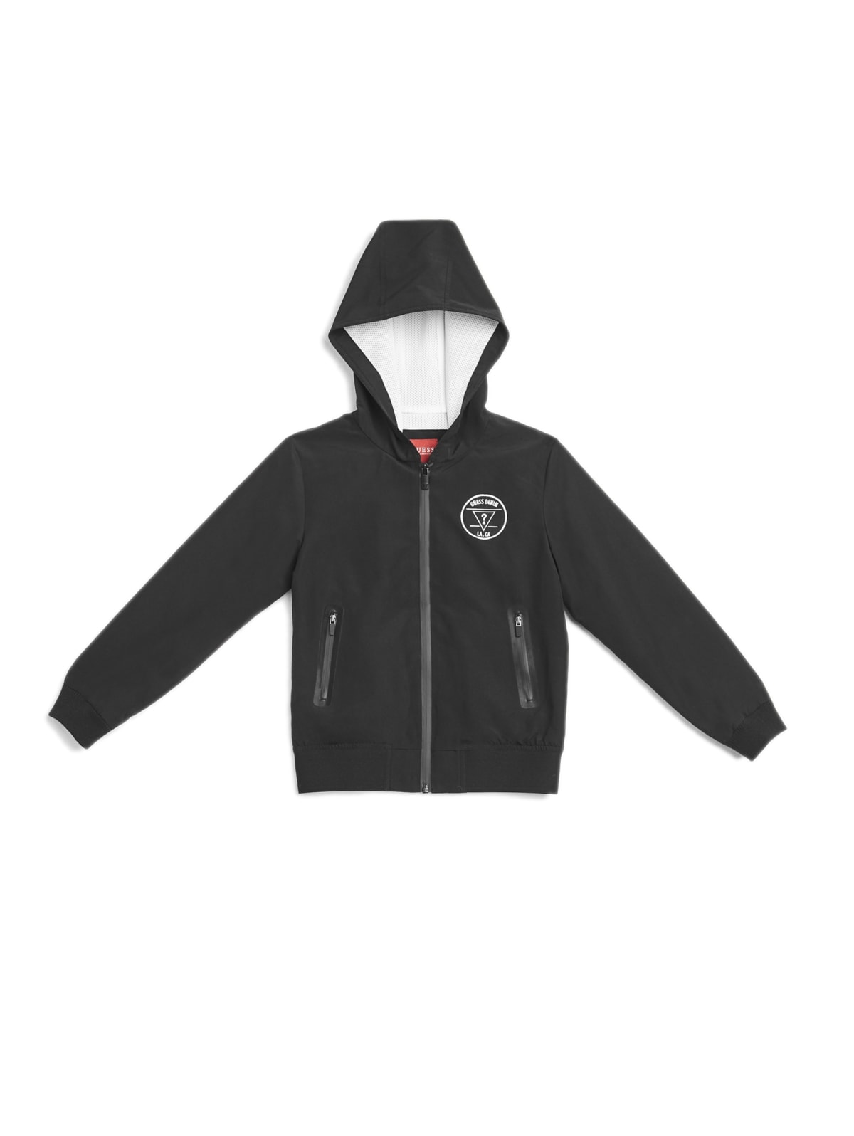 guess hooded logo windbreaker