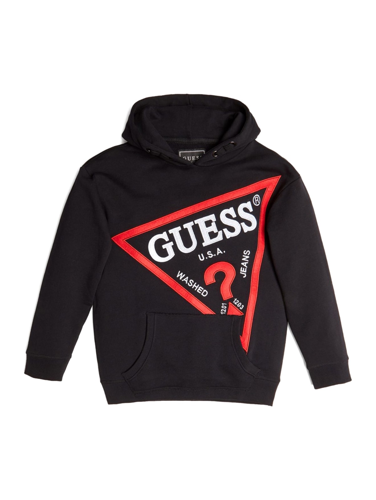 guess red hoodie