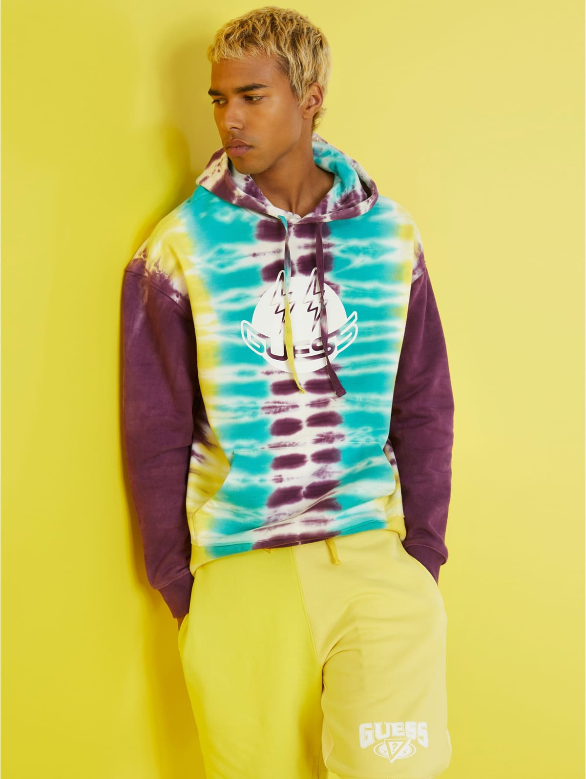 yellow guess hoodie