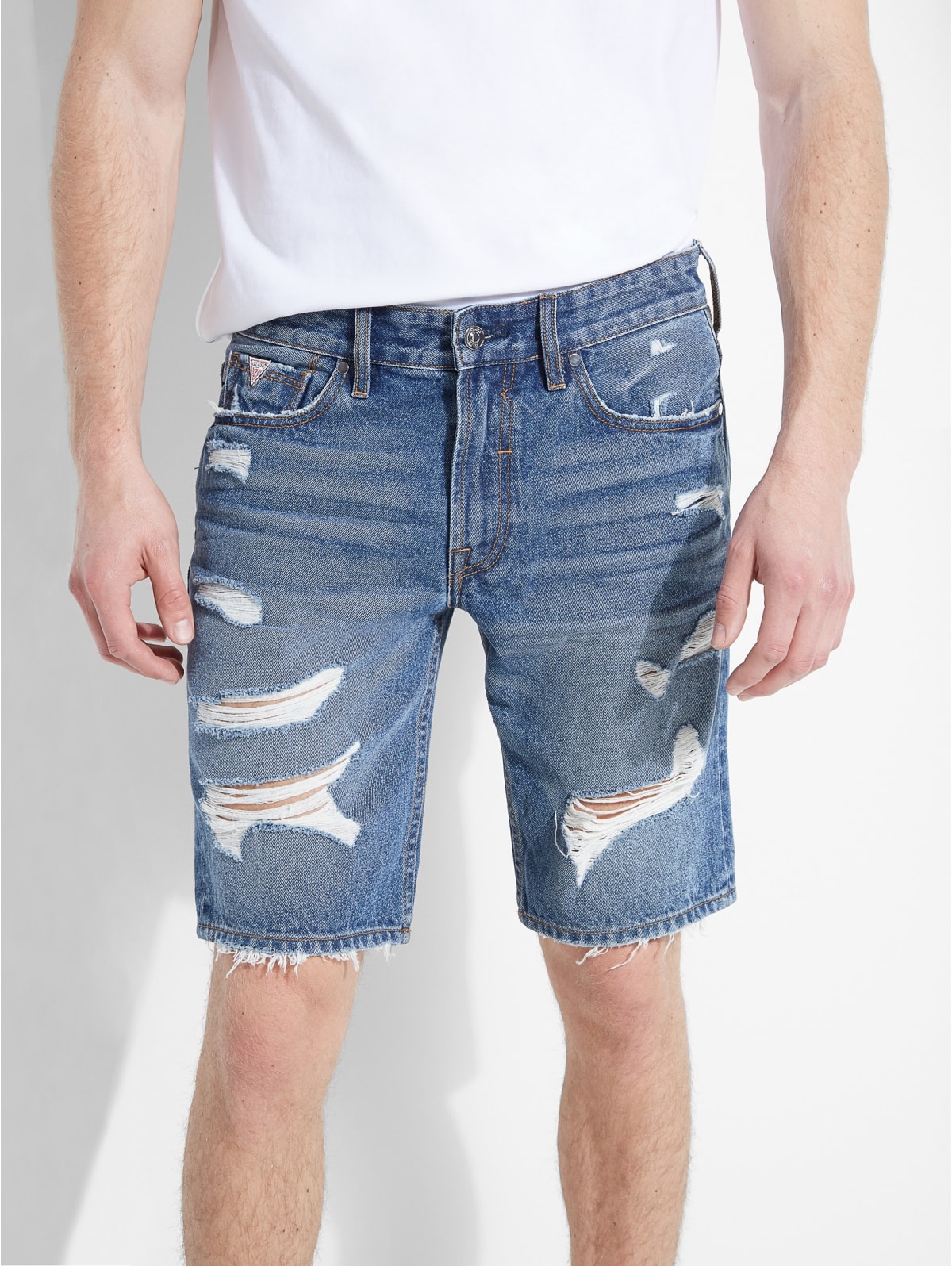 destroyed denim shorts