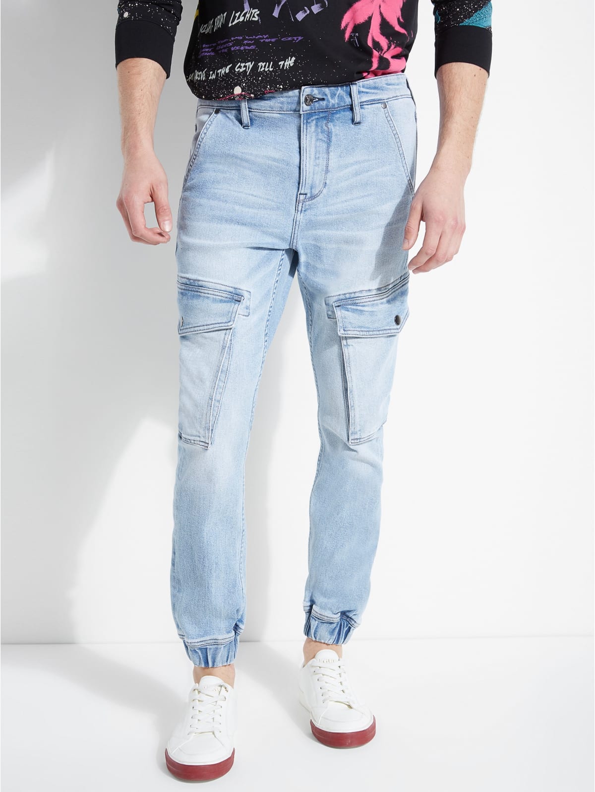 guess denim joggers