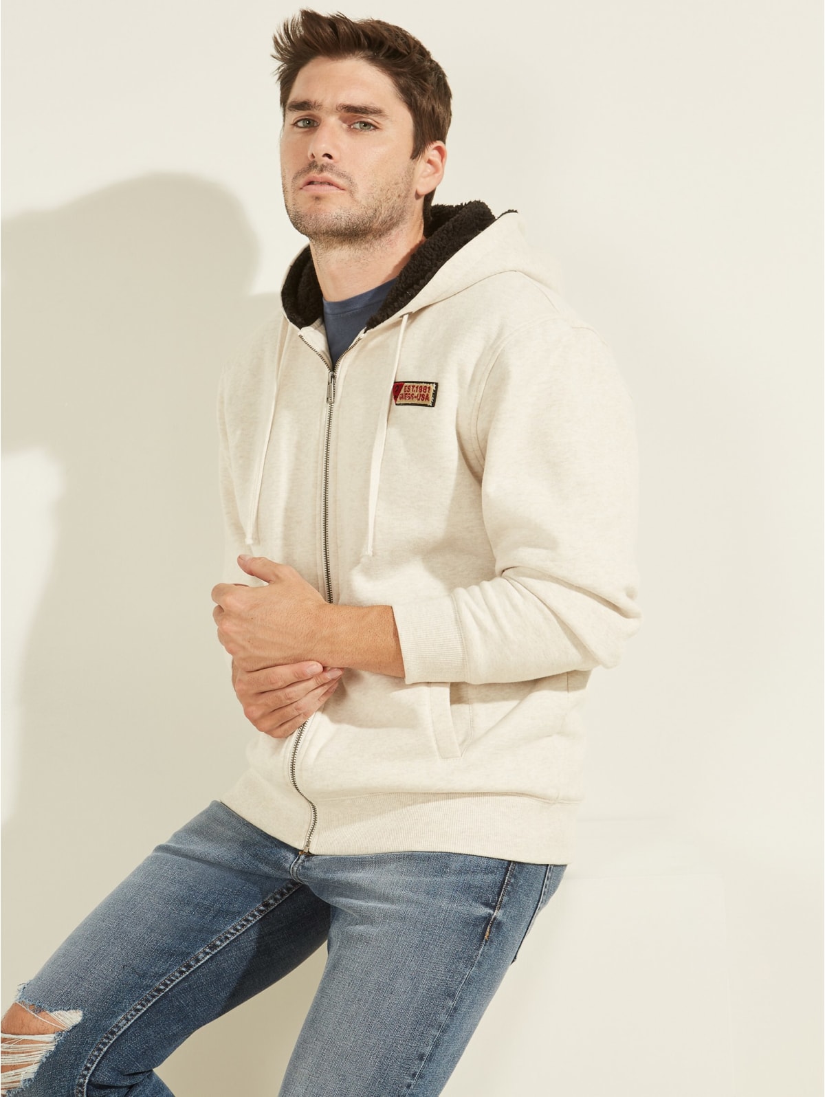 guess sherpa hoodie