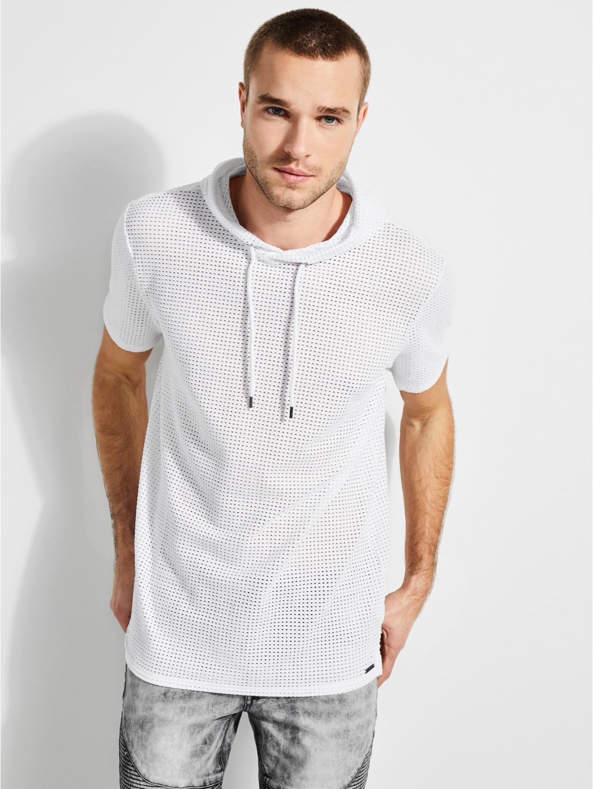guess mesh hoodie