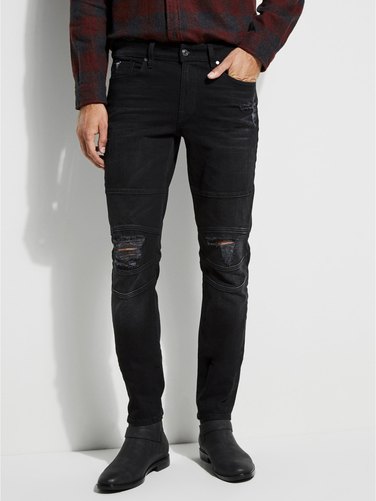 guess men's moto jeans