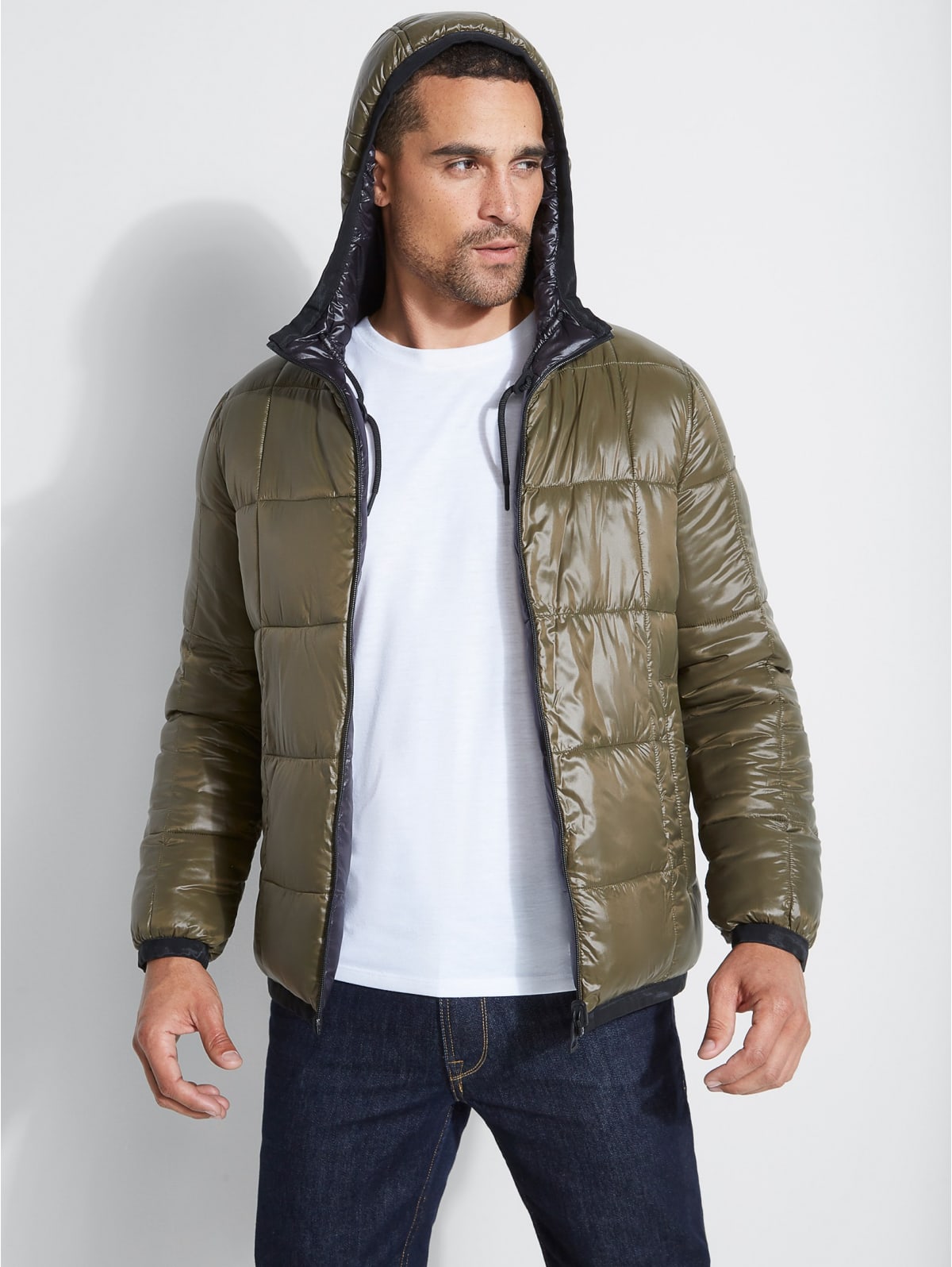 guess reversible puffer jacket