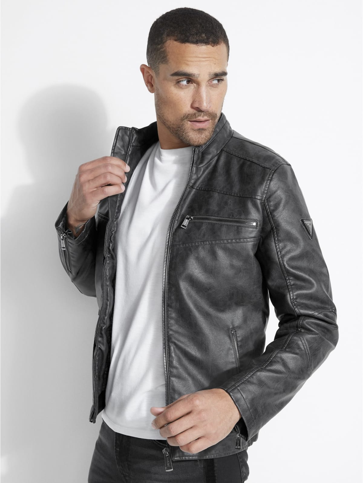 guess leather moto jacket