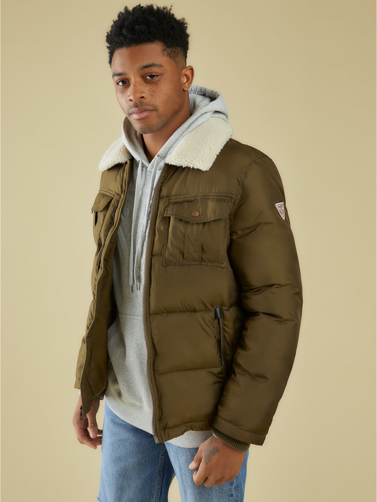 guess olive green jacket