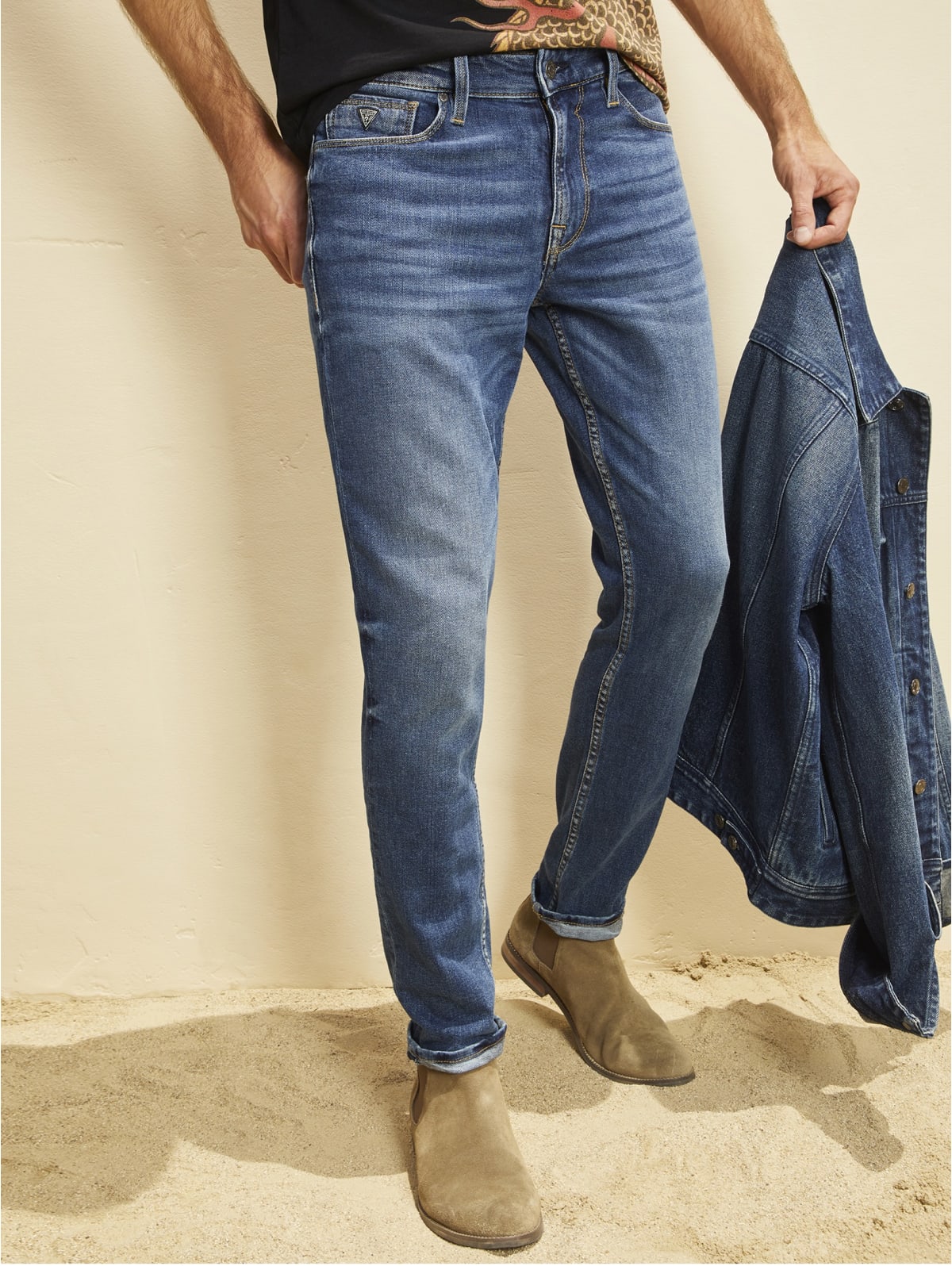 guess tapered jeans