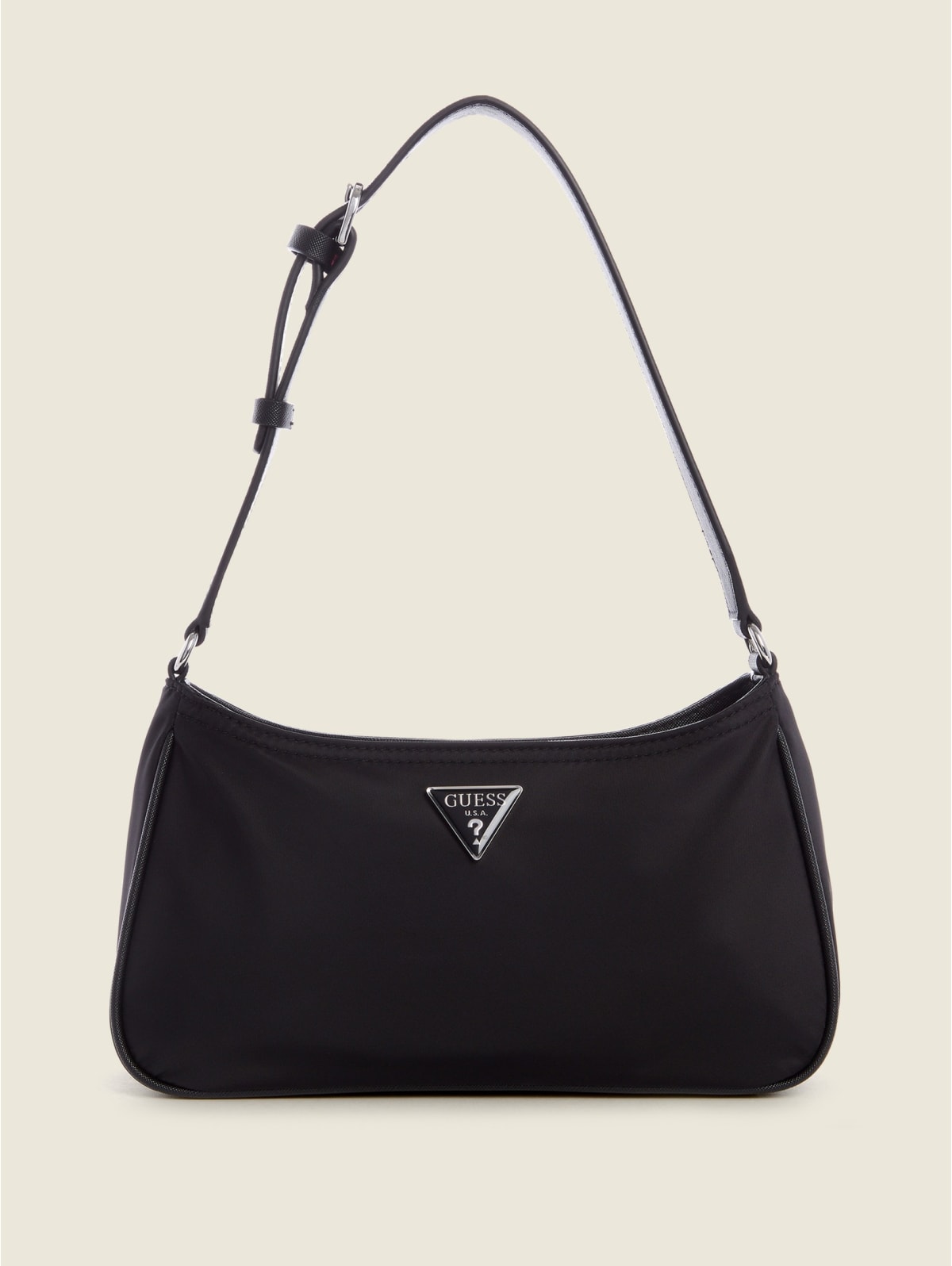 Guess black leather shoulder bag clearance