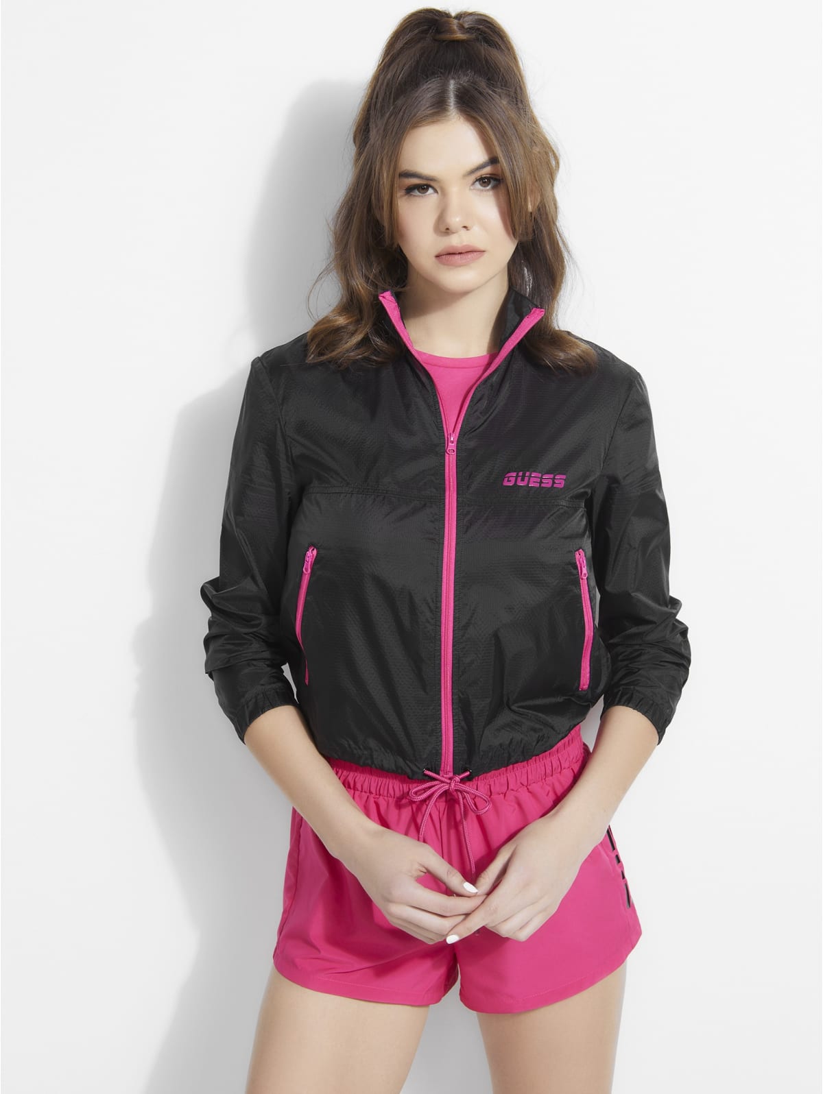 guess black windbreaker