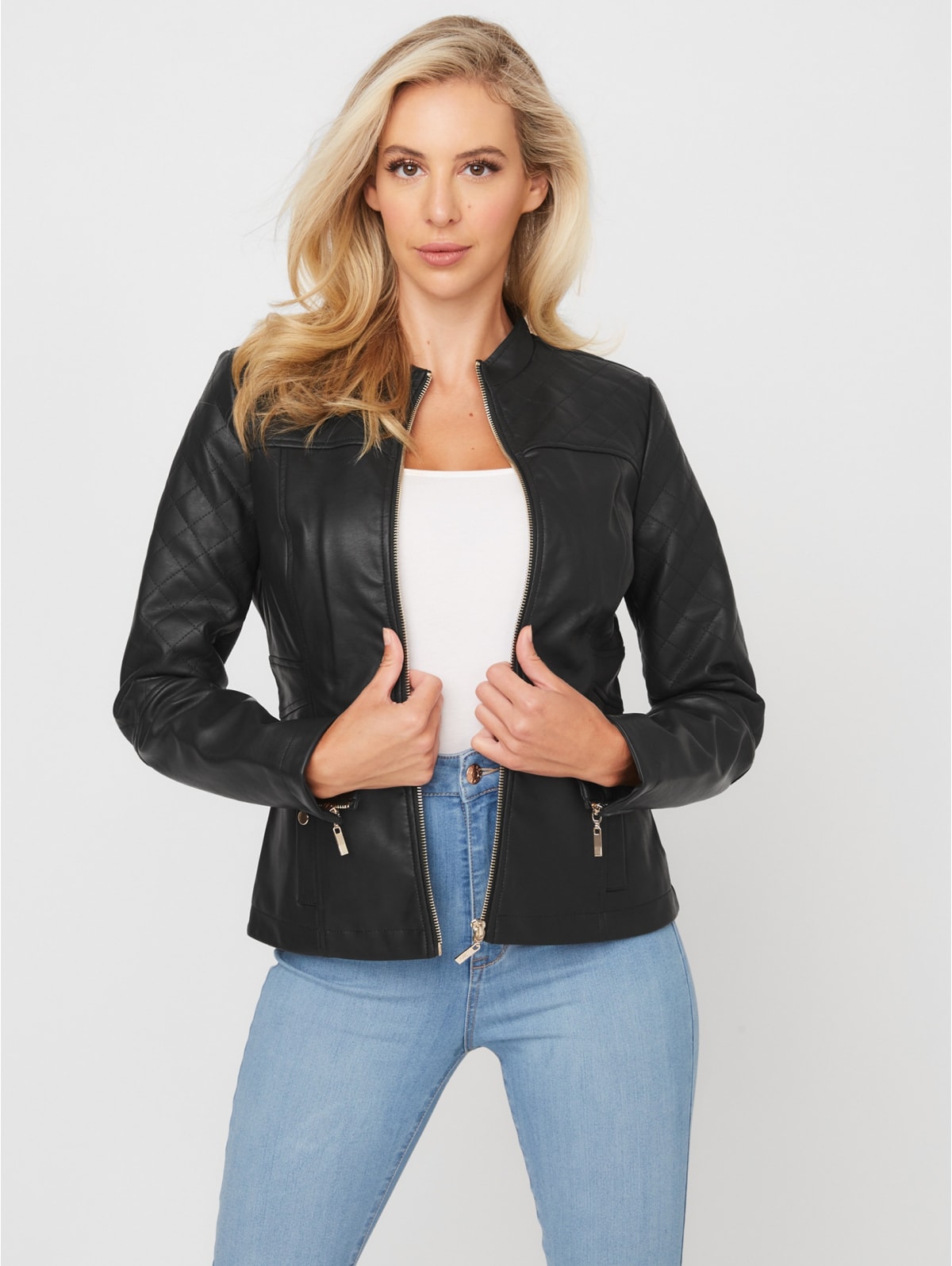 guess factory leather jacket