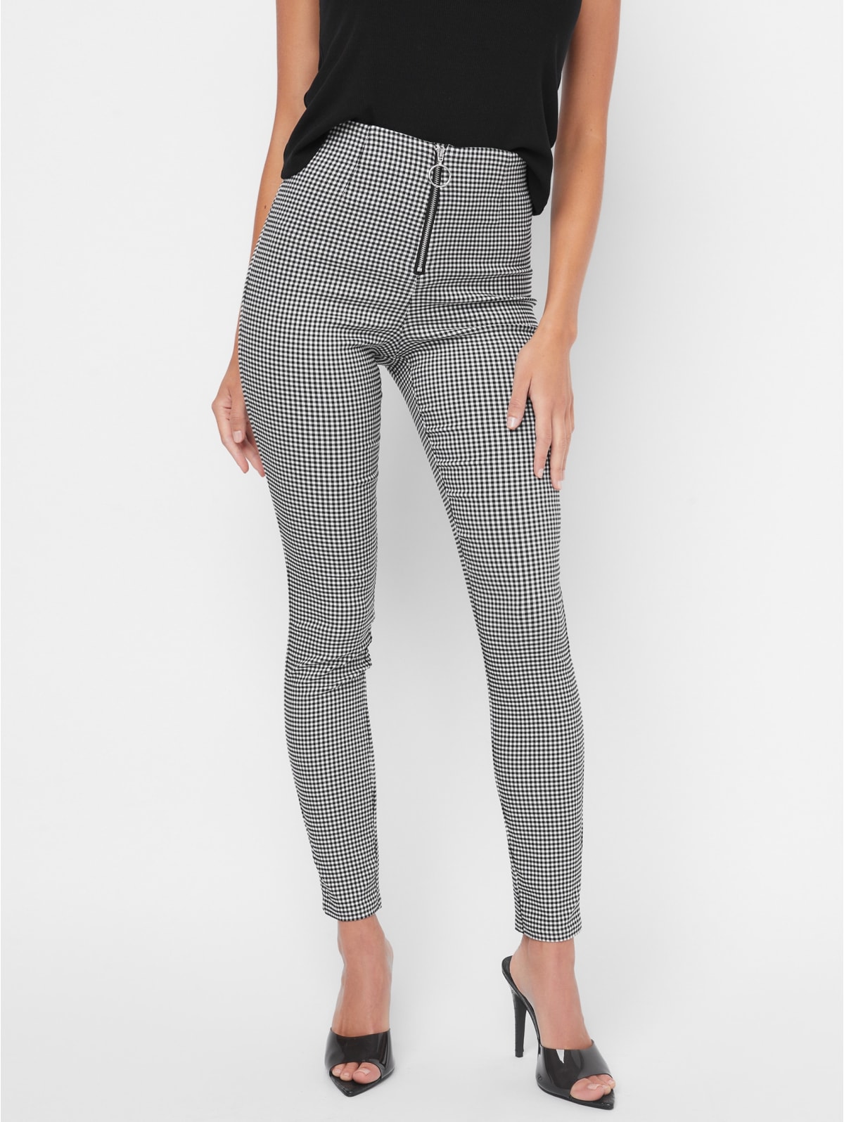 skinny gingham pants