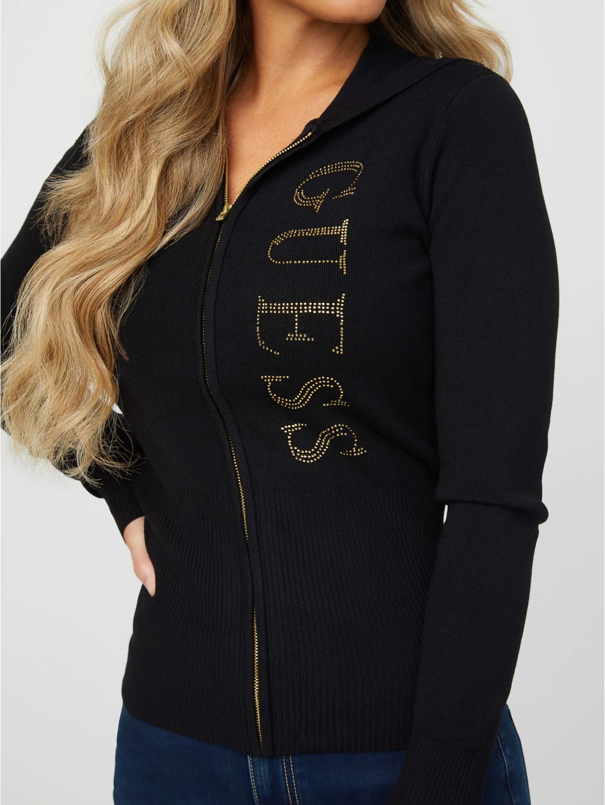 guess zip up sweater