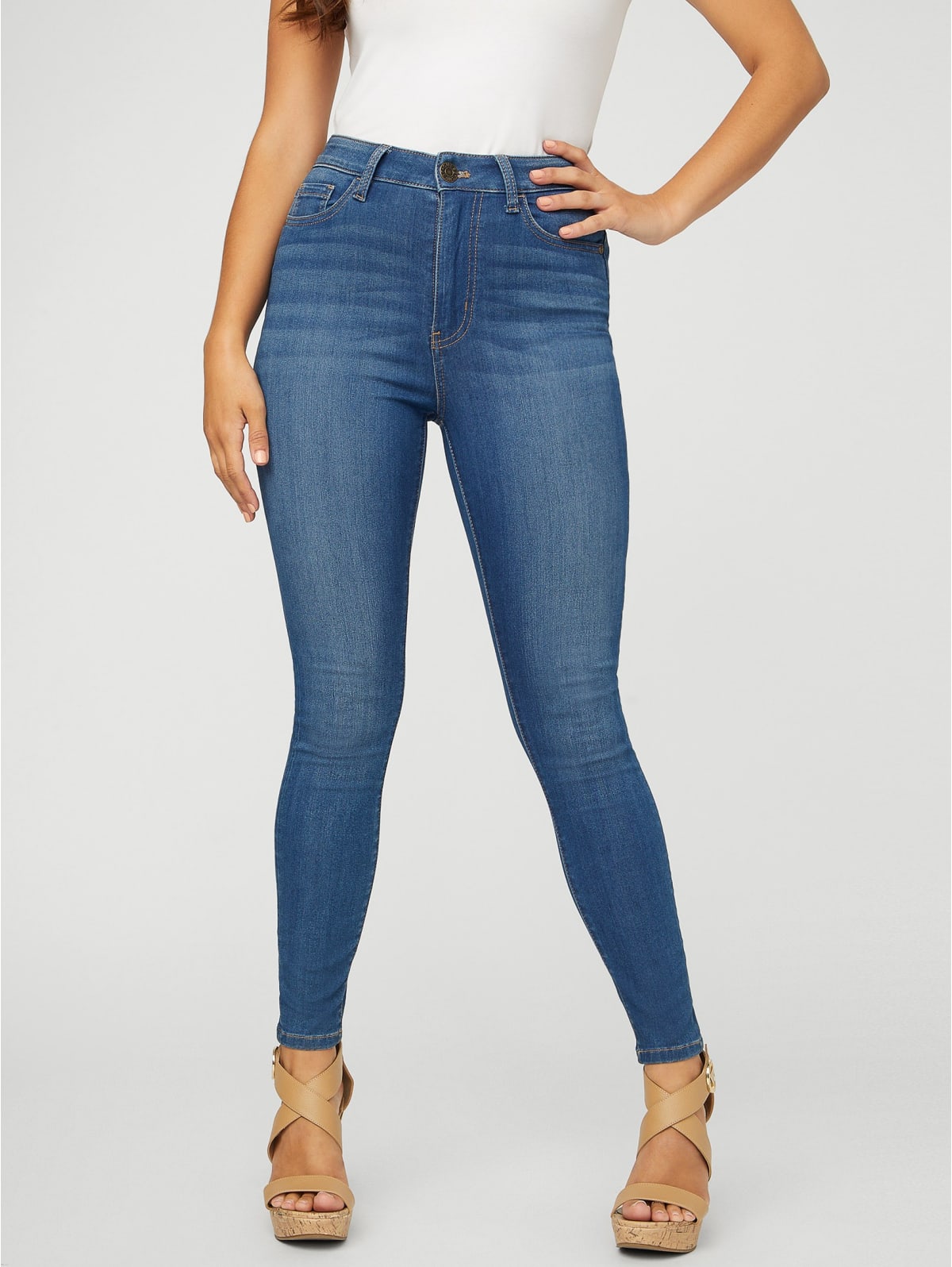 Guess super high rise skinny jeans clearance