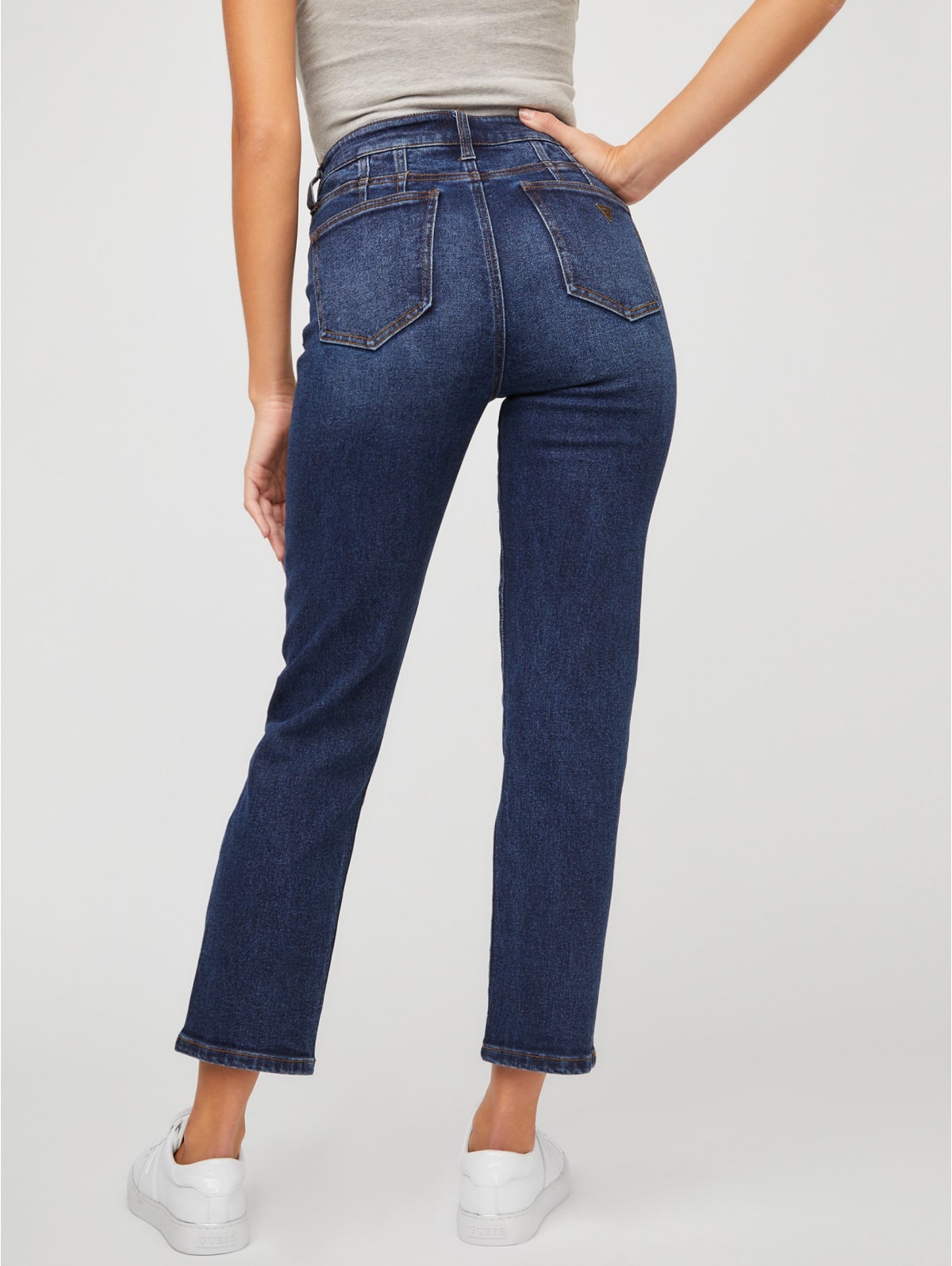 slim mid rise jeans