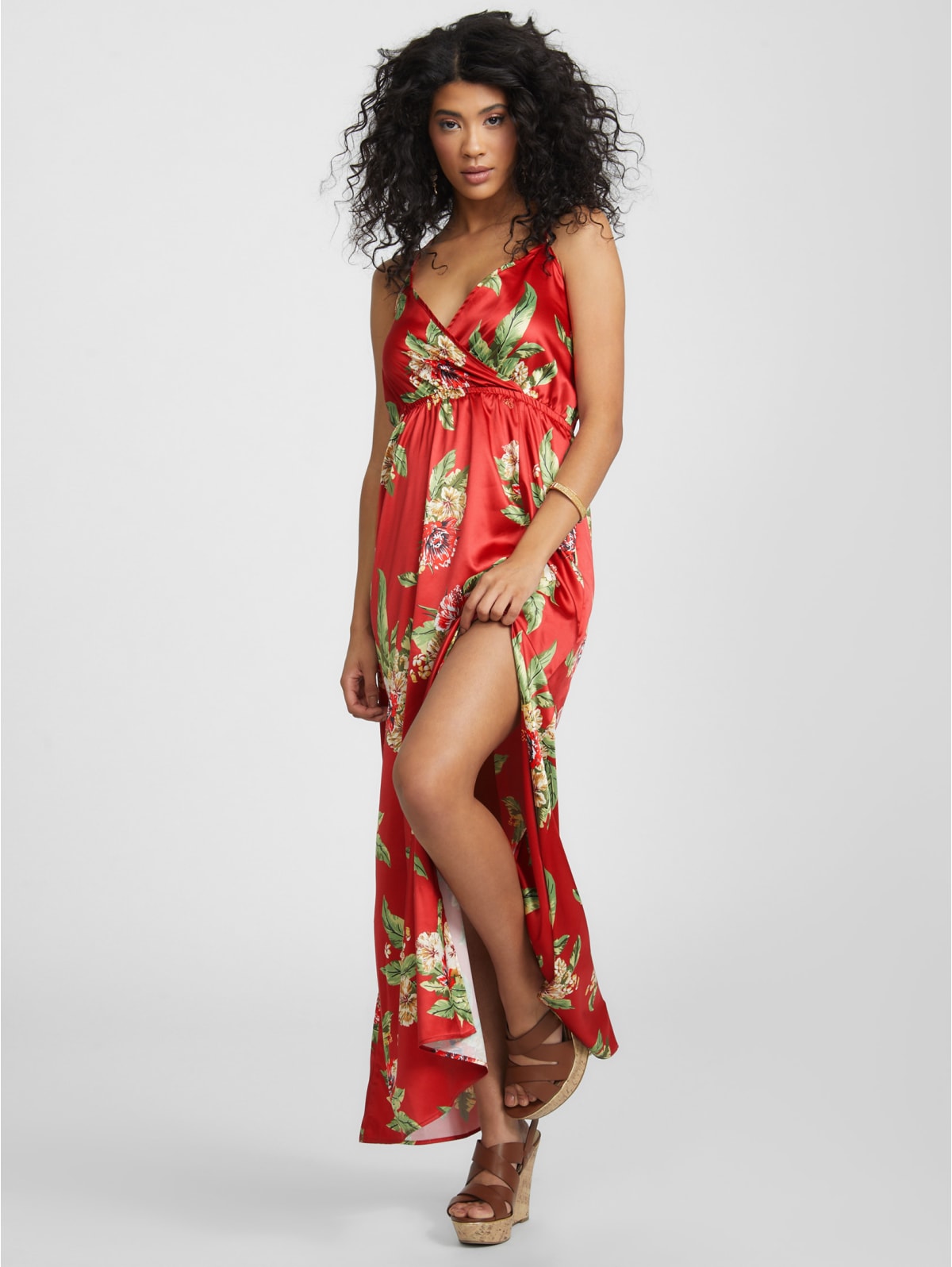 guess red floral dress