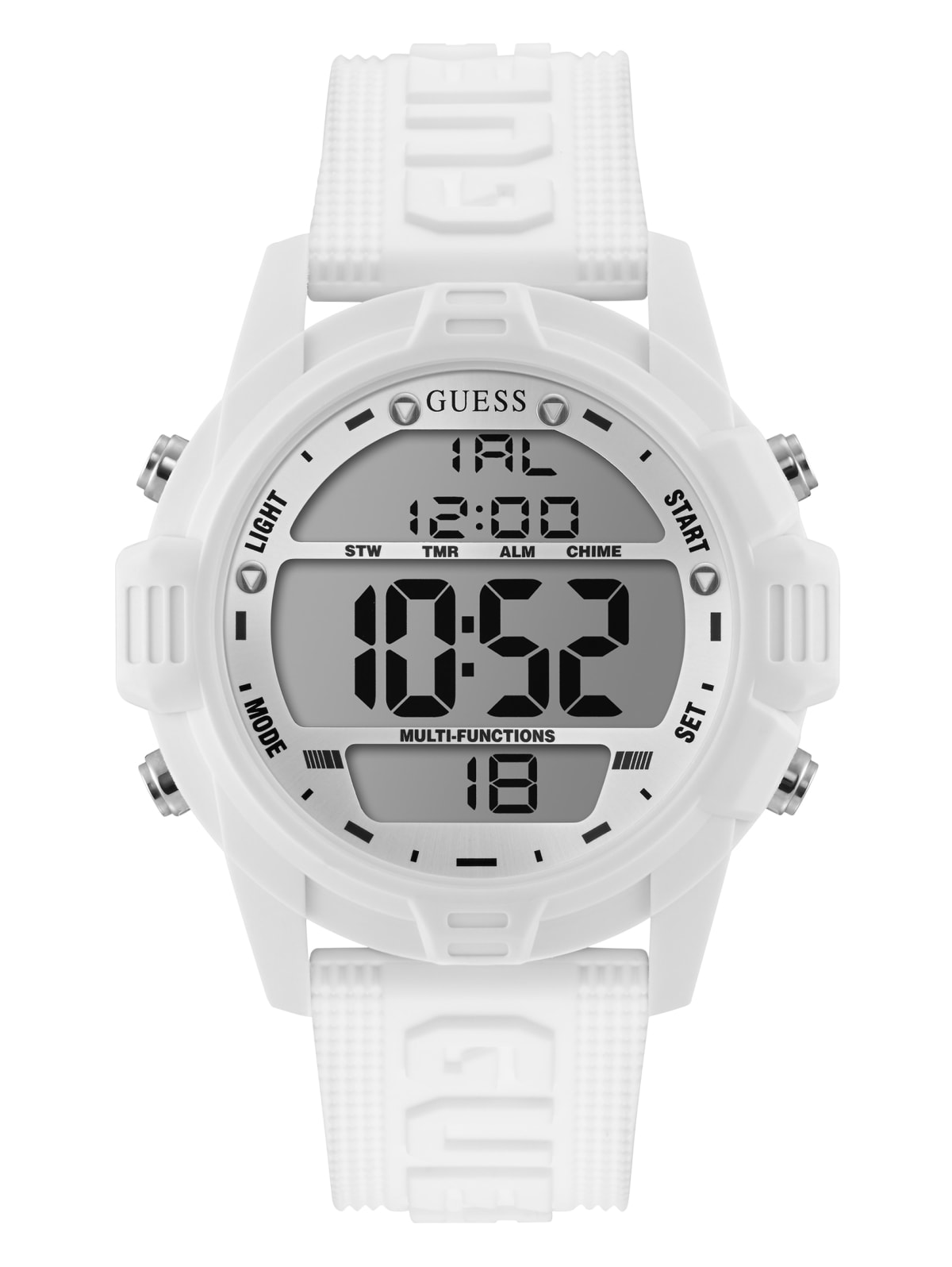 guess women's digital silicone watch
