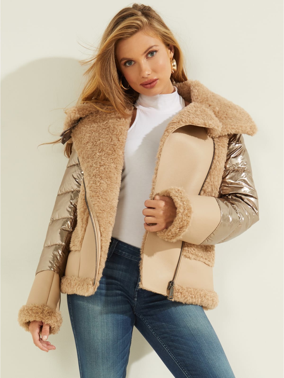 guess shearling jacket