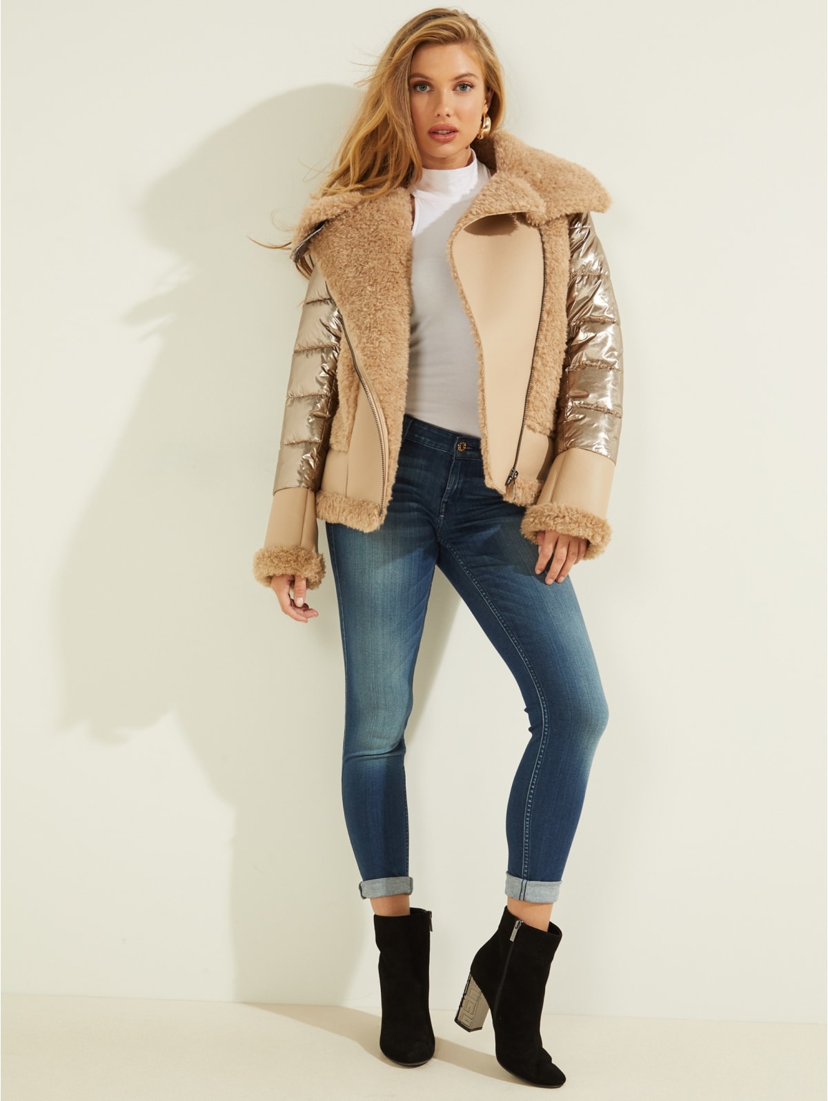 guess red bubble jacket