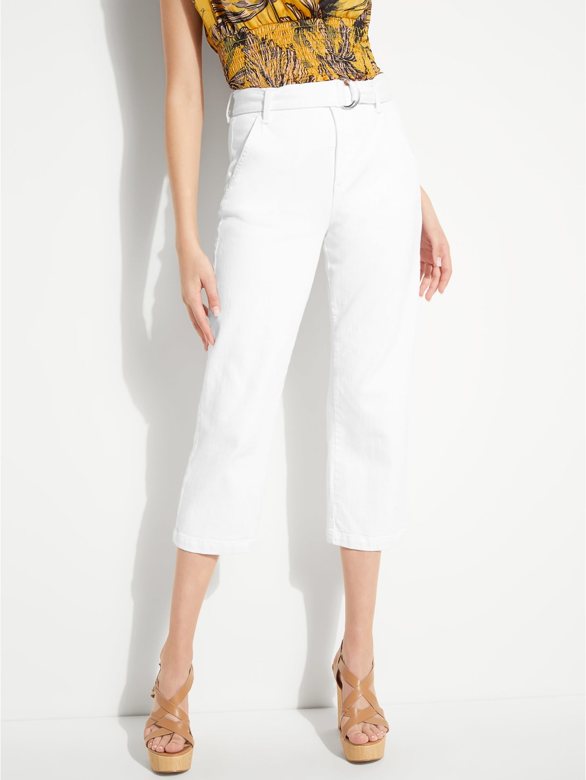 straight leg cut off jeans