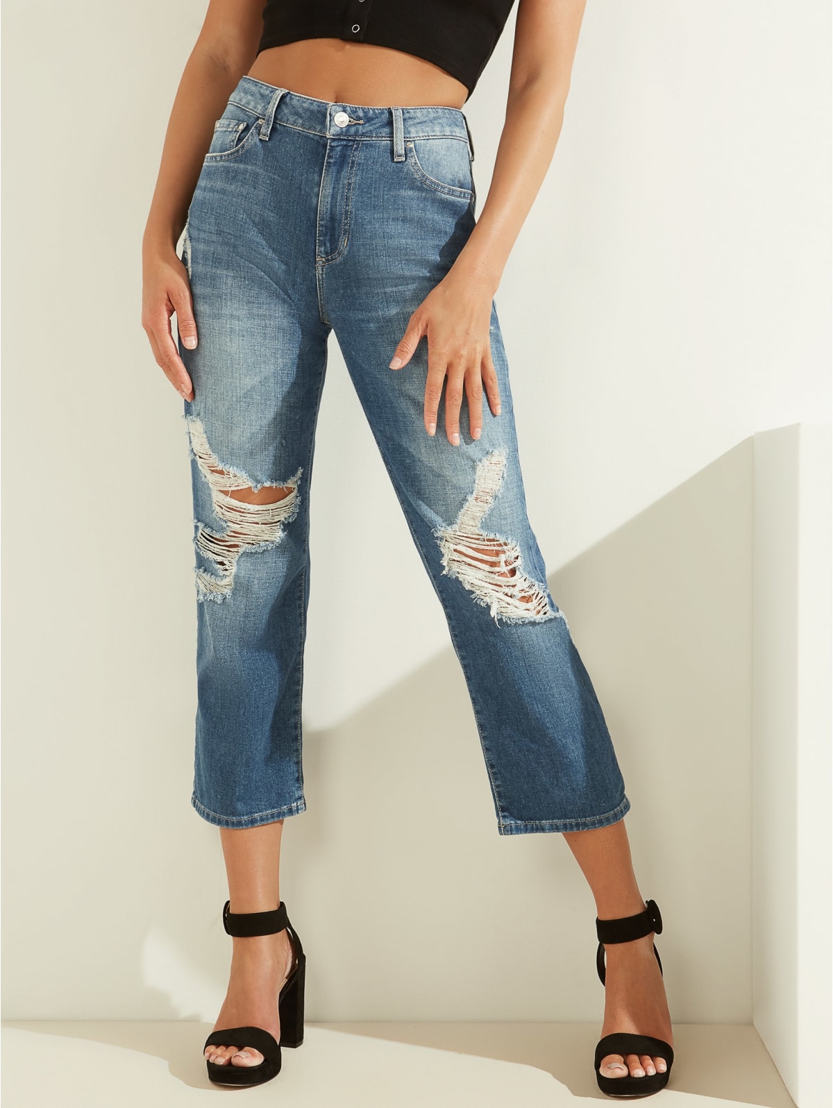 graphic print jeans