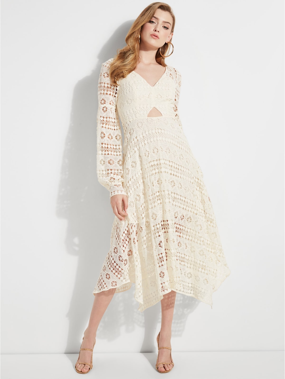 marcella lace midi dress