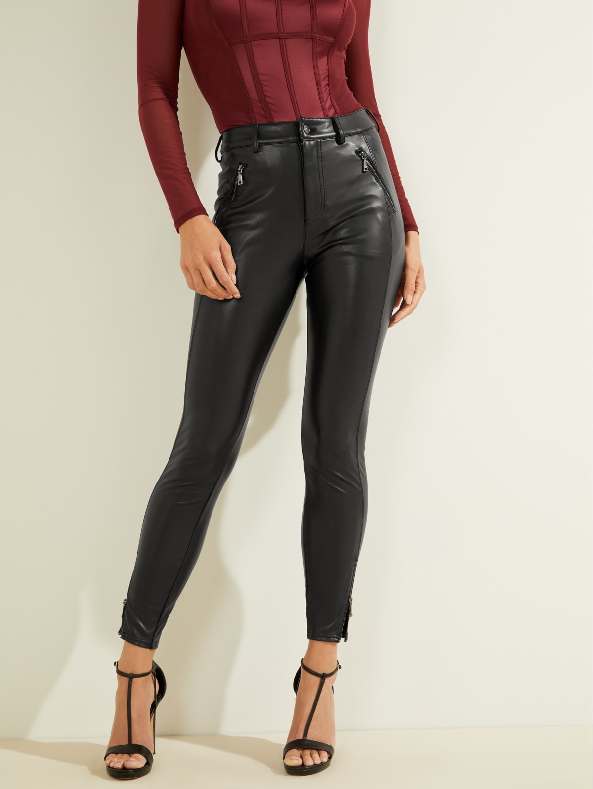 guess butter faux leather pants