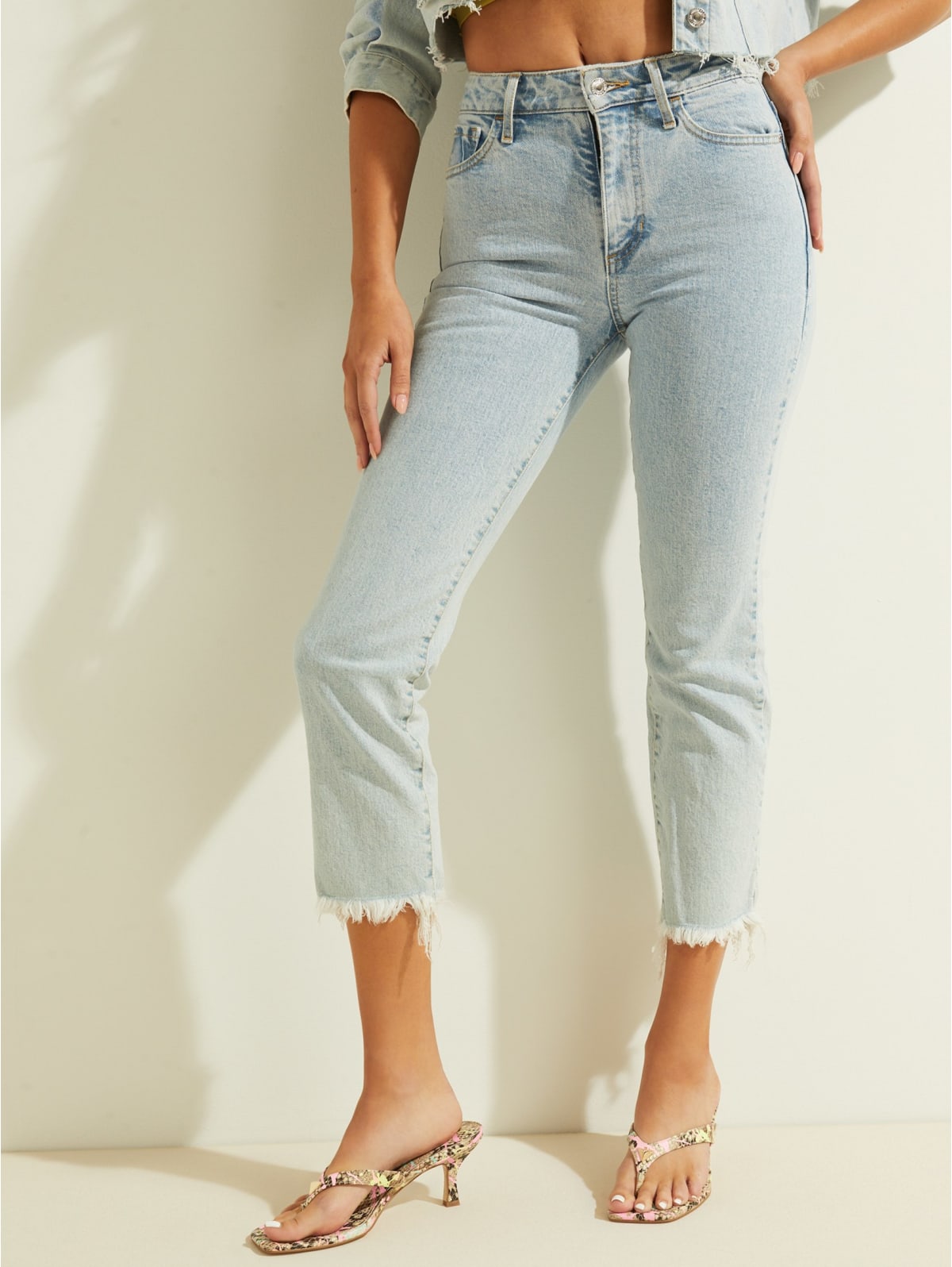 guess embroidered jeans
