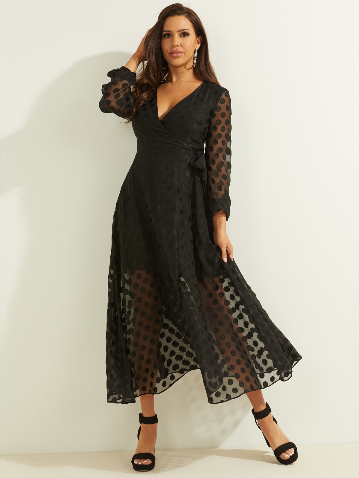 full sleeve wrap dress