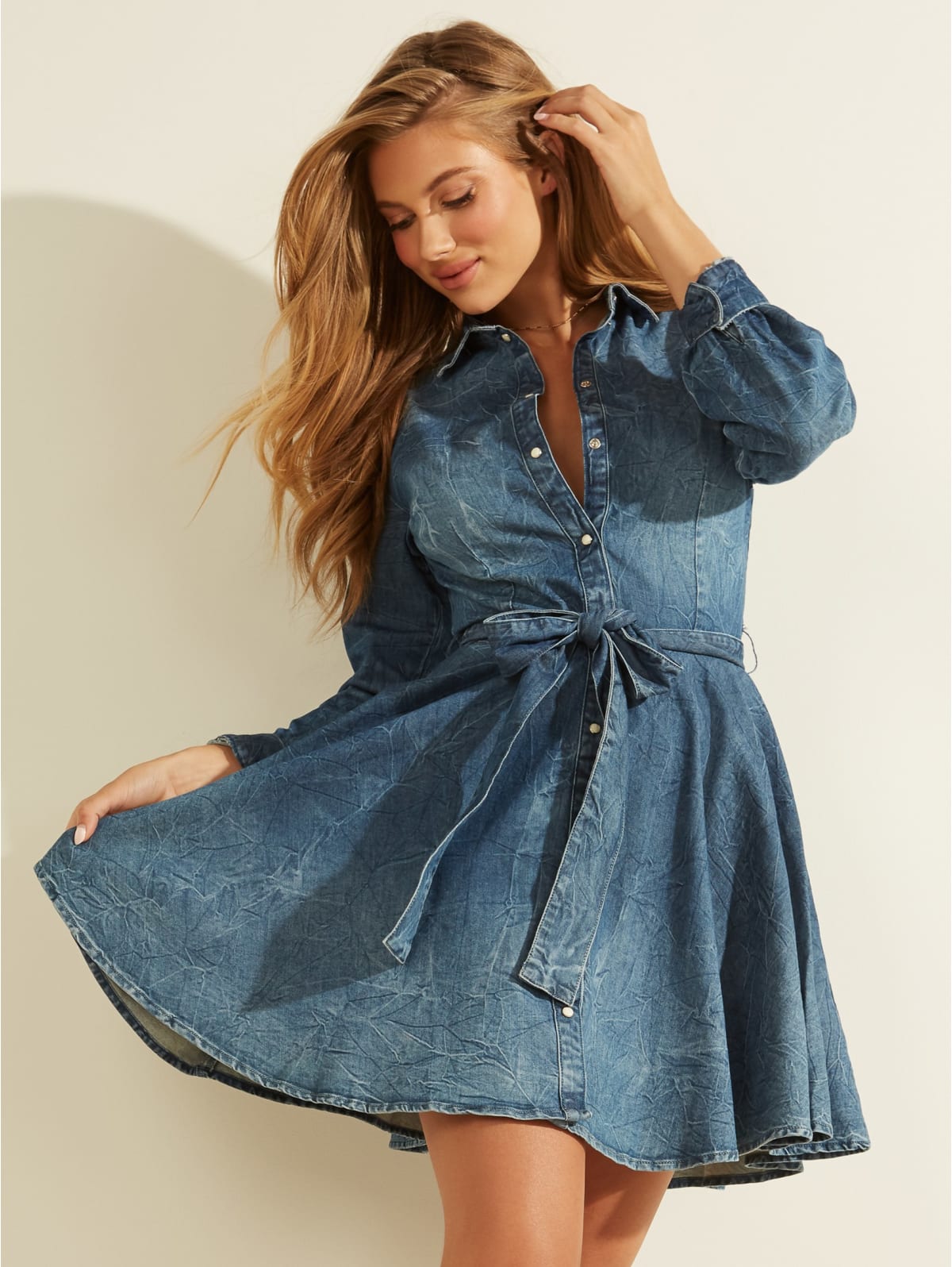 next denim shirt dress