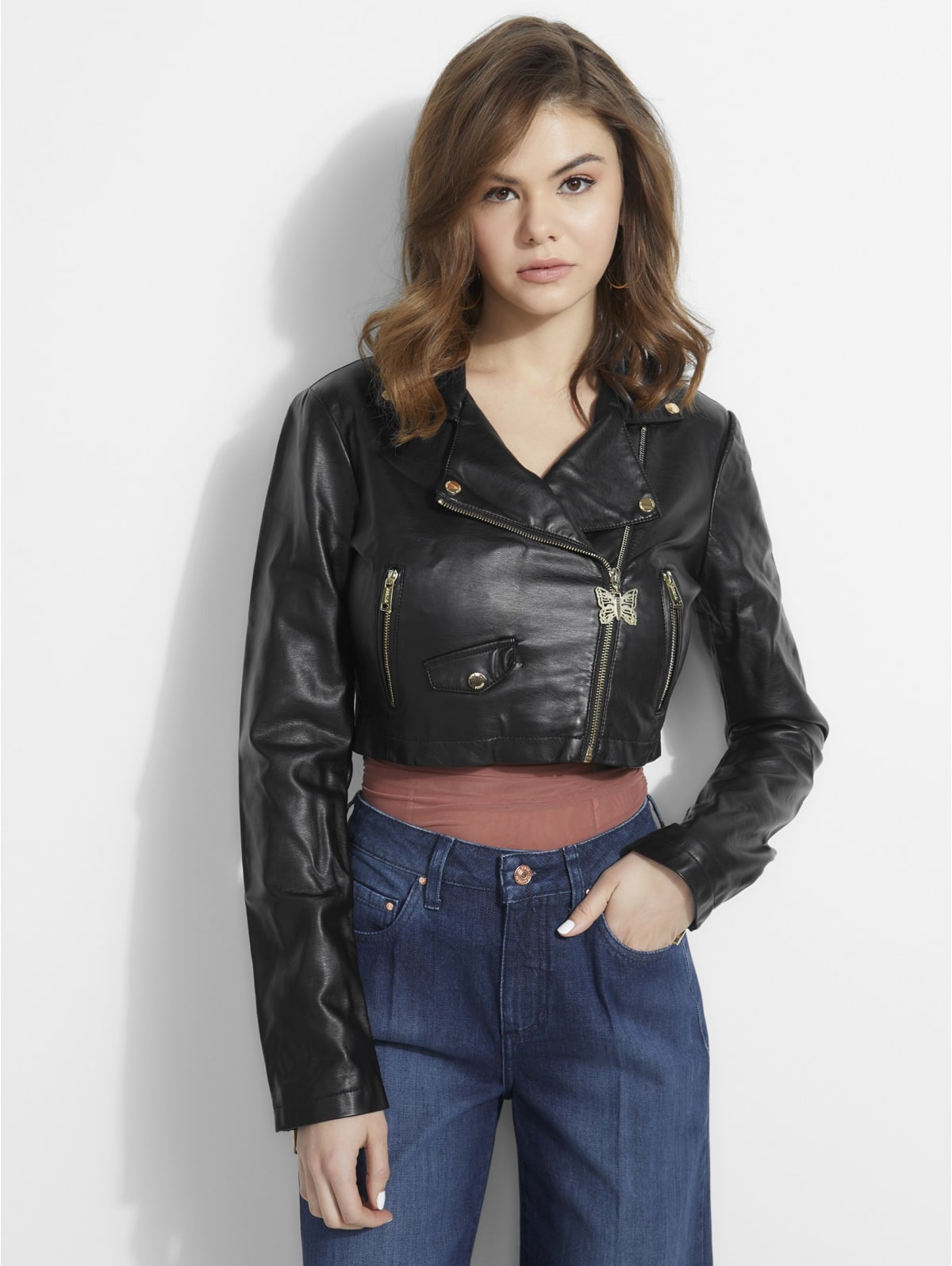 moto jacket guess