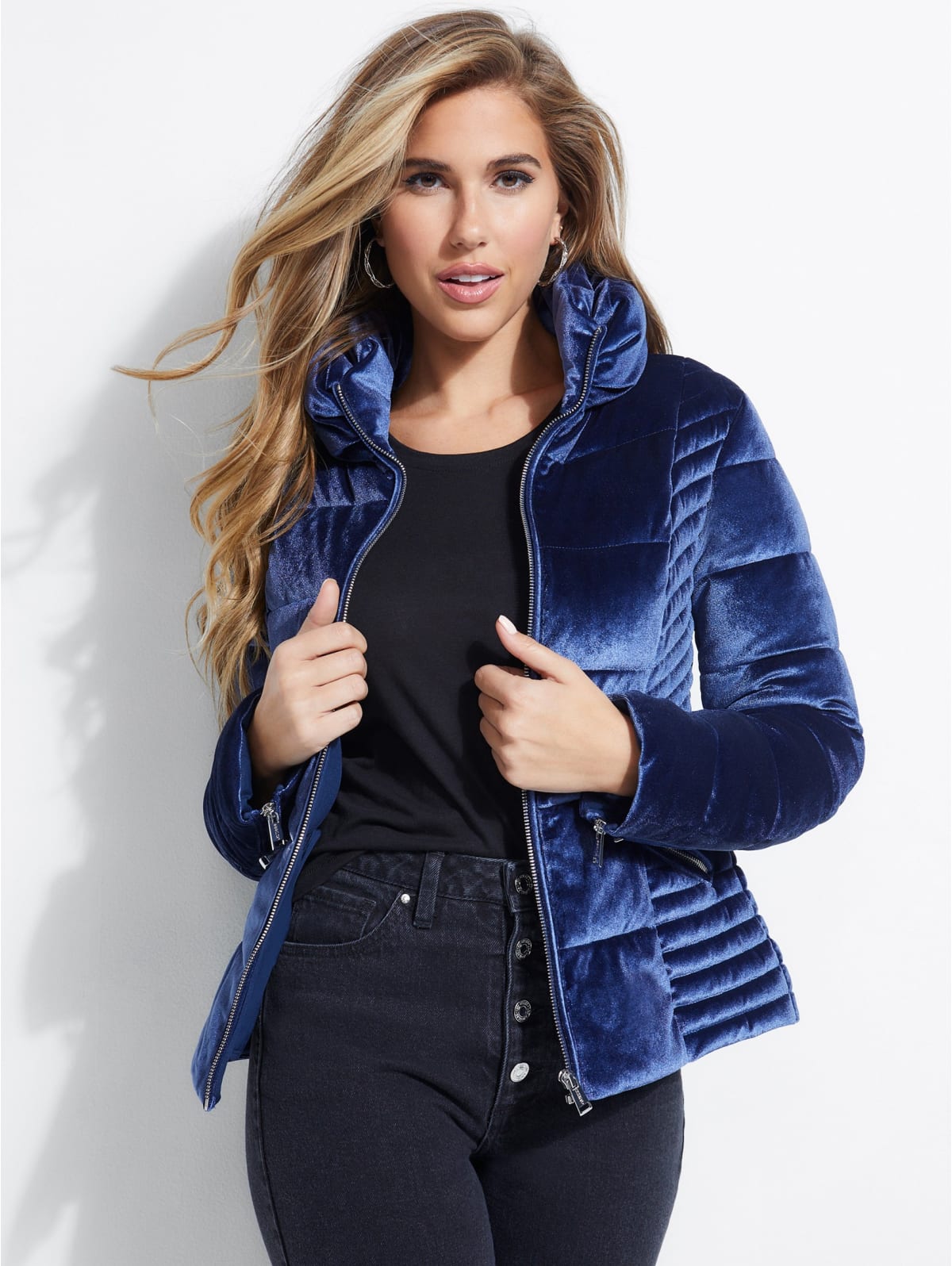 guess teoma velvet puffer jacket