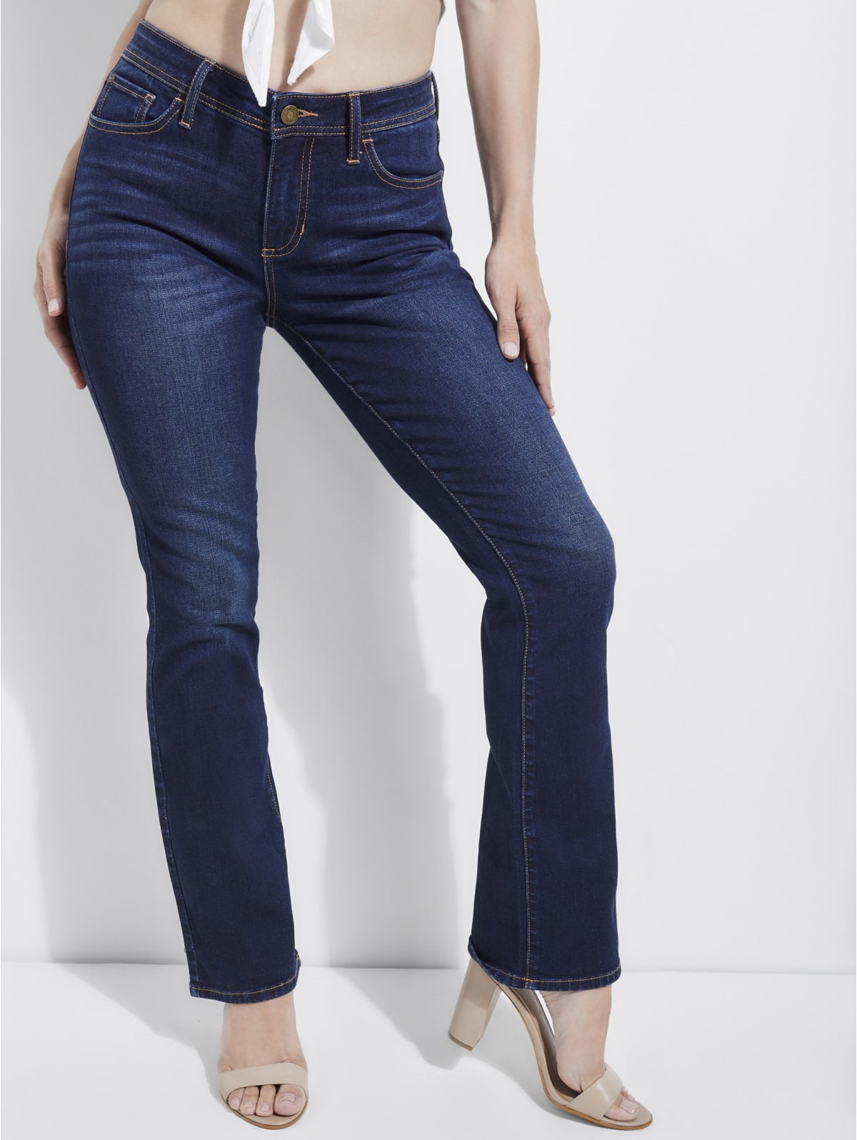 guess mid rise bootcut jeans